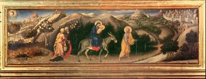 Magi Altarpiece hayranlığı, merkezi predella Mısır